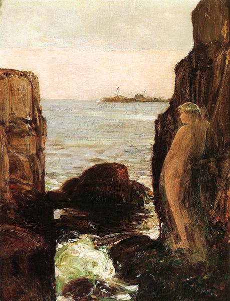 Childe Hassam Nymph on a Rocky Ledge Norge oil painting art